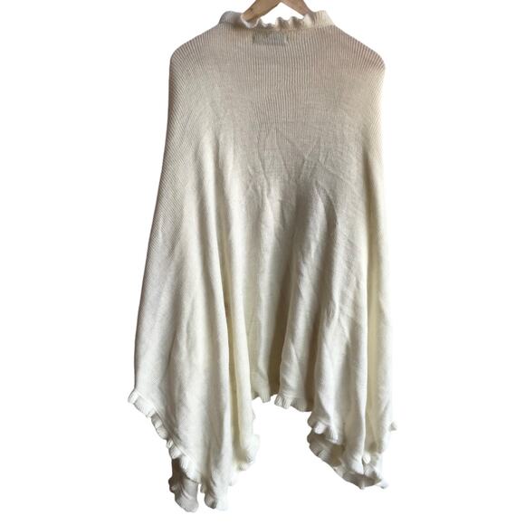 Alpaca In Style Embroidered Poncho Wrap with Ruffles, has Flaw-Please Read-OS - Picture 8 of 12